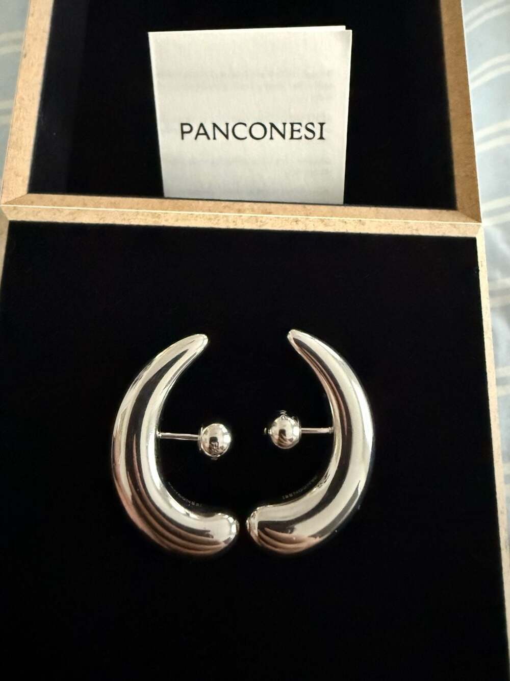 Panconesi Silver P Sculptural Stud Earrings